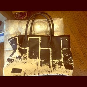 Large Cream and Black L.A.M.B. Tote